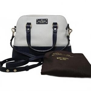 Kate Spade Purse Grove Court Maise Satchel Crossbody Cream Navy New Dustbag